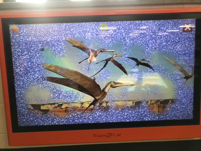 closeup of flying dinosaurs on Touch2Play Kidzpace